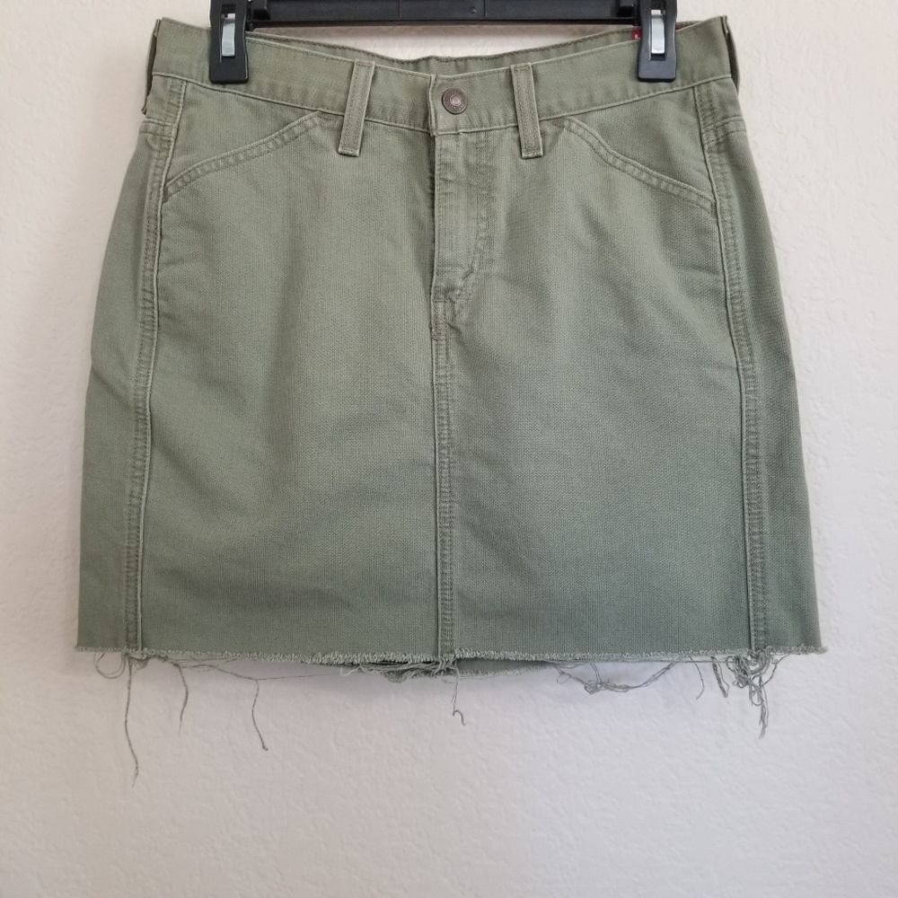 Levi's Olive Green Denim Mini Skirt Size 4